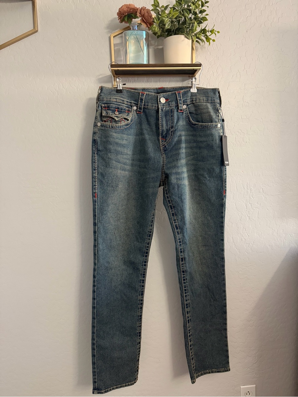 True Religion Men’s Slim Jeans in Medium Blue Wash